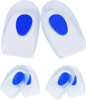 4pack-Gel Heel Cups for Kid's SportTraction Shock Absorbing Lightweight/Kids Heel Cups for Heel Pain Heels, Ankle Pain, Plantar Fasciitis, or Heel Spurs (Kid's 5-8 Women 7-10)