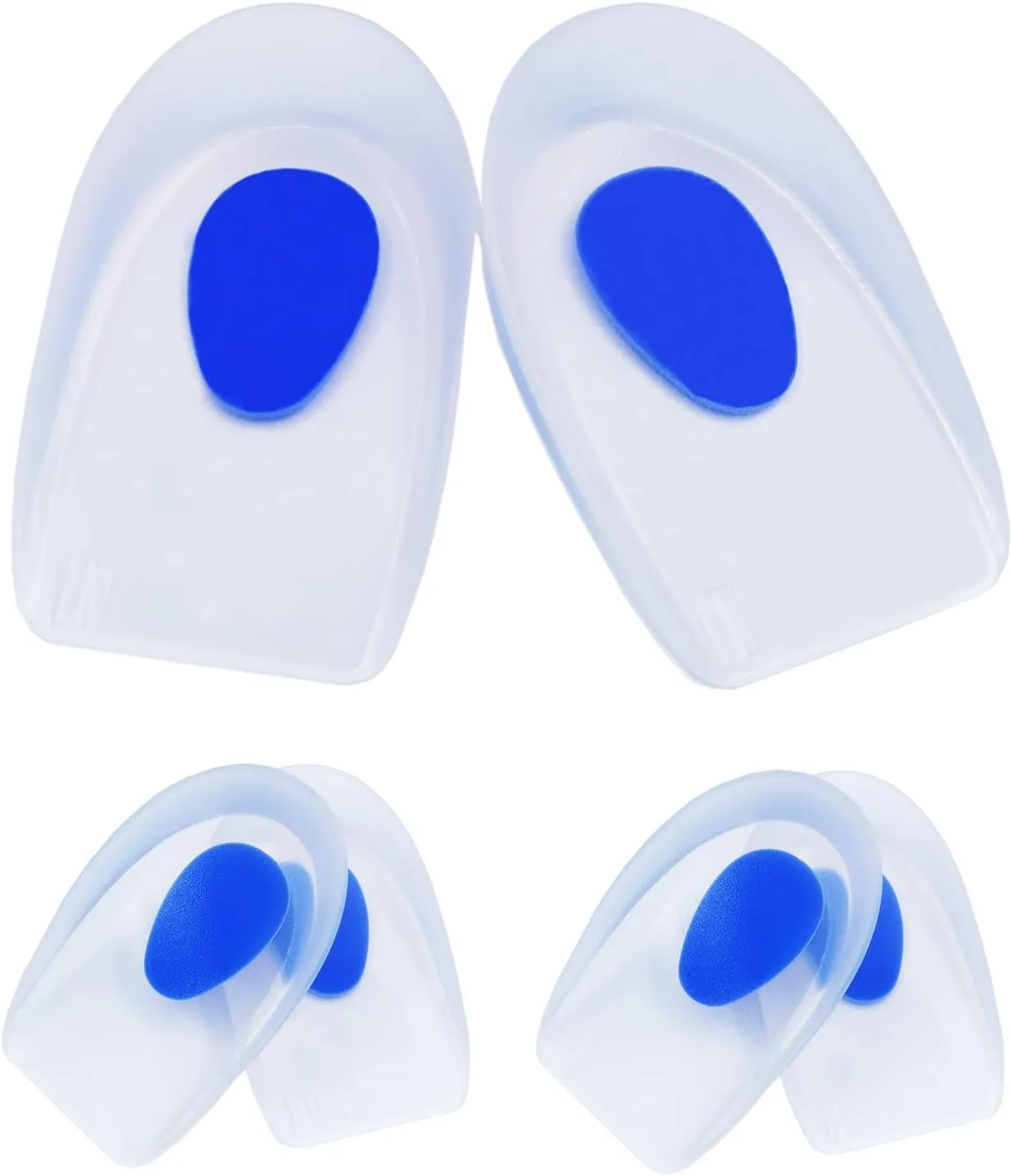 4pack-Gel Heel Cups for Kid's SportTraction Shock Absorbing Lightweight/Kids Heel Cups for Heel Pain Heels, Ankle Pain, Plantar Fasciitis, or Heel Spurs (Kid's 5-8 Women 7-10)