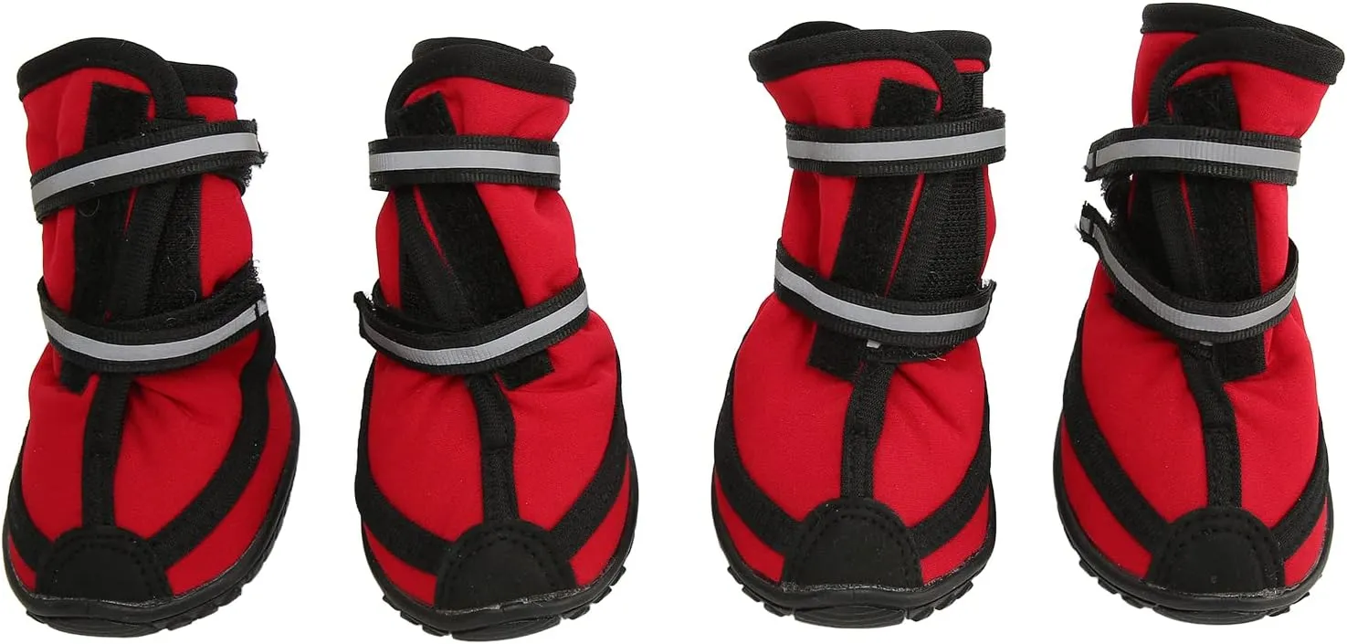 4Pcs Dog Hiking Shoes, Composite Texture Rubber Anti Slip Boot Sole Dog Hiking Shoes Soft Interior Dogs Boots for Dogs Walk Outdoors (L)