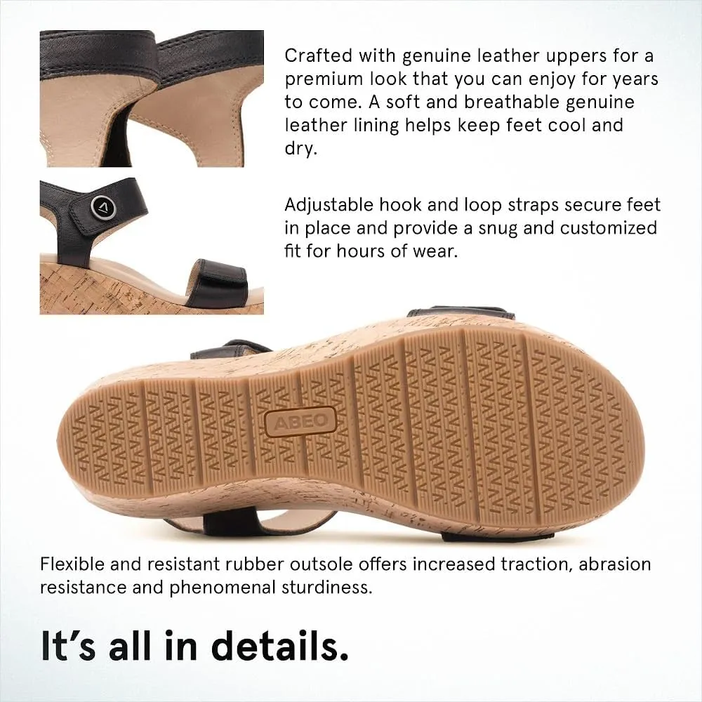 ABEO Riviera Strap Sandals For Women | Arch Support Sandals Women's | Ball of Foot Pain Relief | Built-In Metatarsal Pads Women | Ball Of Foot Cushions for Women