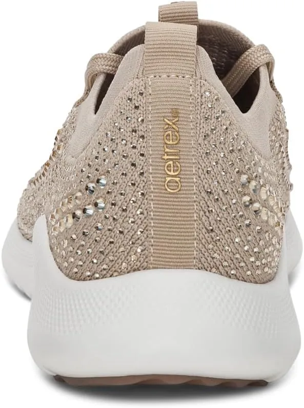 Aetrex Women's Carly Sparkle Orthopedic Arch Support Knit Sneakers for Women - Plantar Fasciitis Relief Womens Sneakers w/ Lace up