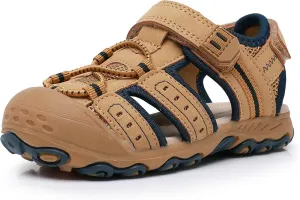 Ahannie Boys Girls Outdoor Sport Sandals,Kids Closed Toe Beach Sandals, Toddler Summer Shoes