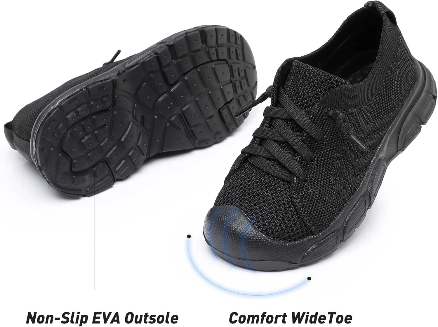 Ahannie Toddler Shoes Boys Girls Sneakers Kids Wide Toe Barefoot Slip-On Breathable Tennis Shoes(Toddler/Little Kid)