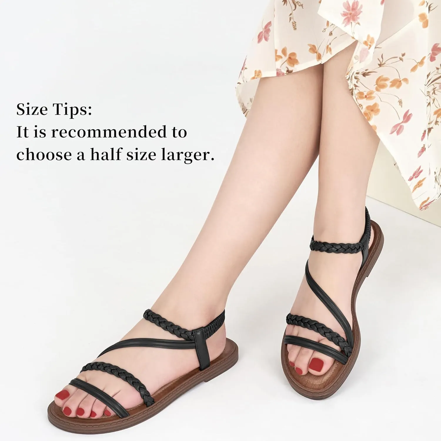 Alicegana Womens Sandals Dressy Summer - Comfortable Gladiator Sandals for Women 2025 Beach Walking Wedding Flat Shoes