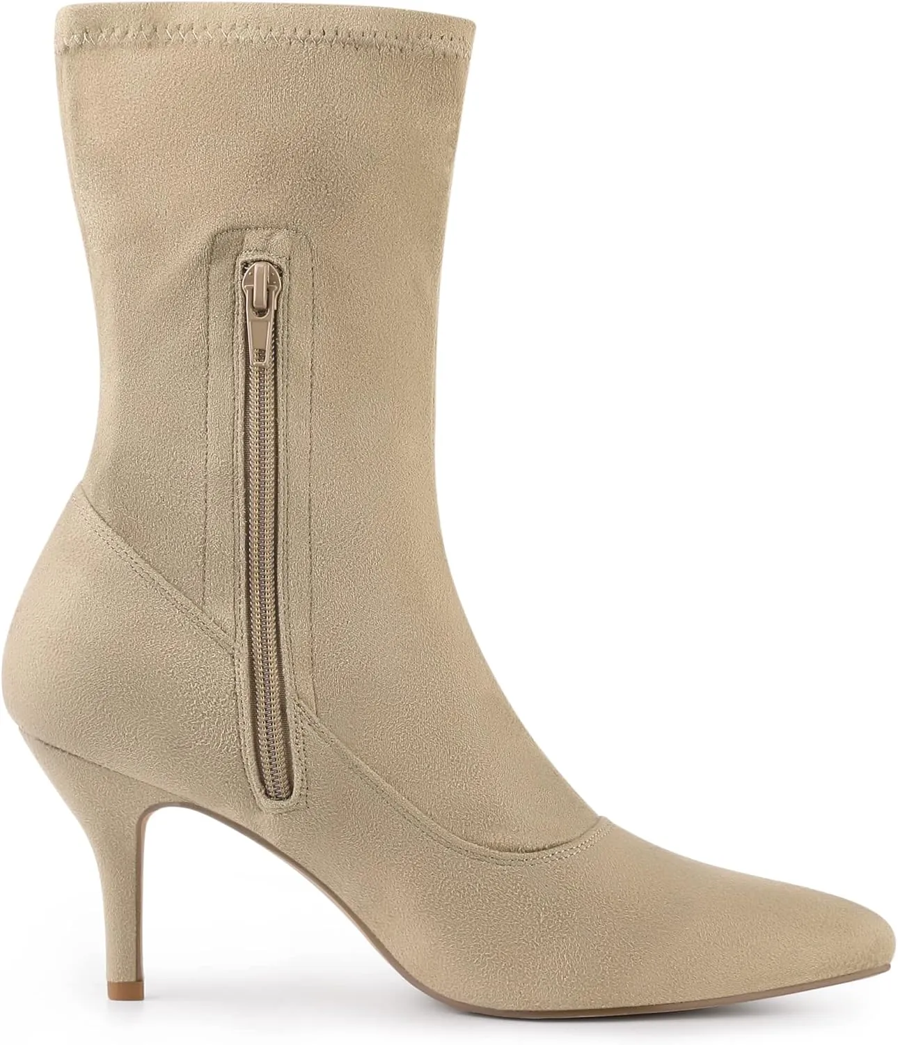 Allegra K Women's Pointy Toe Stretch Sock Stiletto Heels Ankle Boots