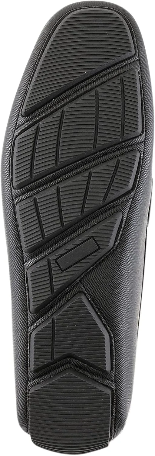 Amali Driving Moccasins, Faux Leather with Enamel Horse-Bit Ornament & Soft Lining, Comfortable & Stylish Mens Dress Loafers for Everyday Wear