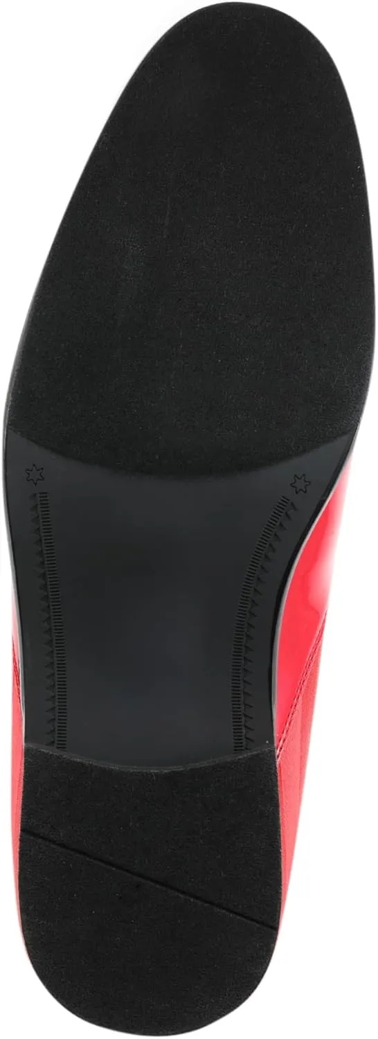 Amali Fay Velvet Men’s Slip-On Shoes with Gold Chain Ornament Dress Shoes for Men Velvet Formal Loafers for Men The Original Smoking Men Tuxedo Dress Shoes