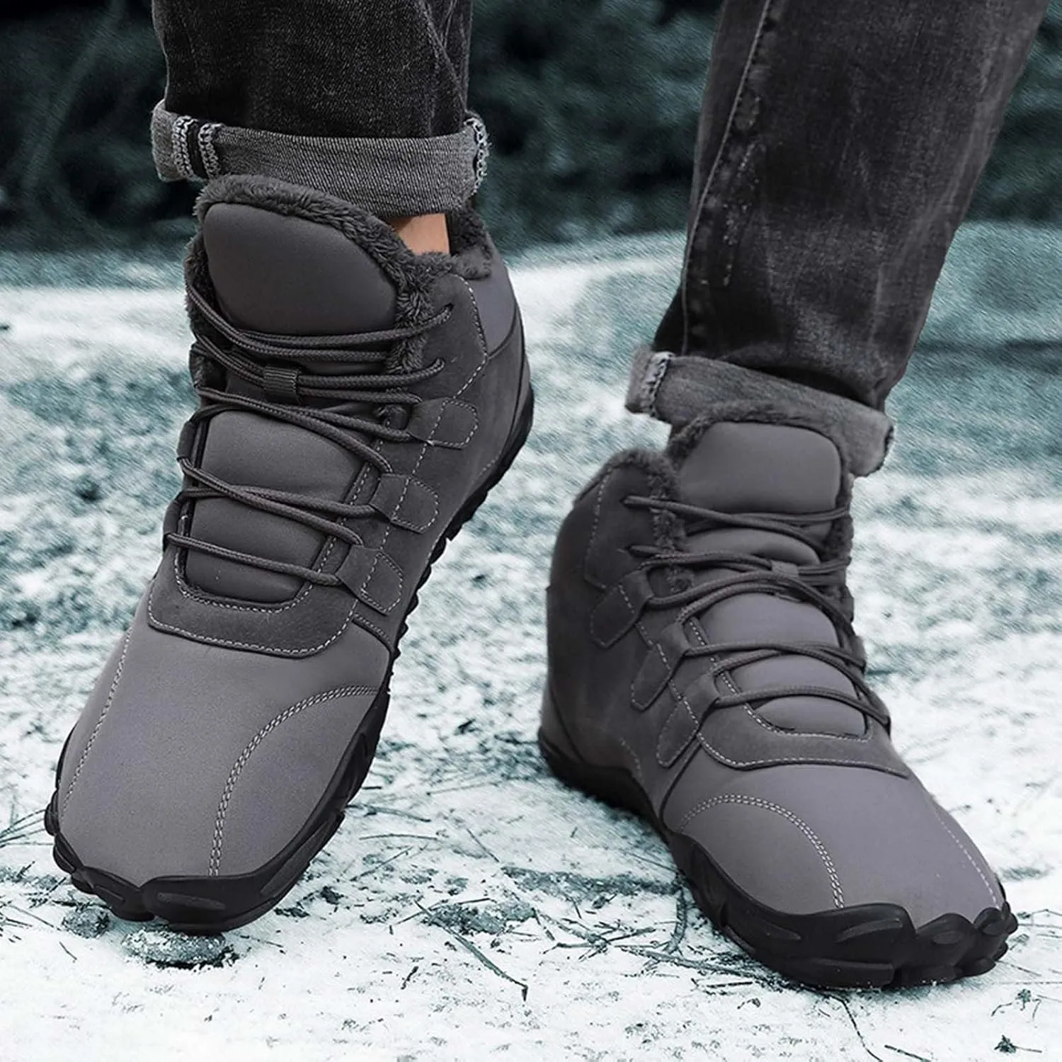 AMDBEL Snow Boots for Women Winter Ladies Booties Ankle Boots Shoes Cotton Warm Boots Winter Boots Walking Outdoor Shoes