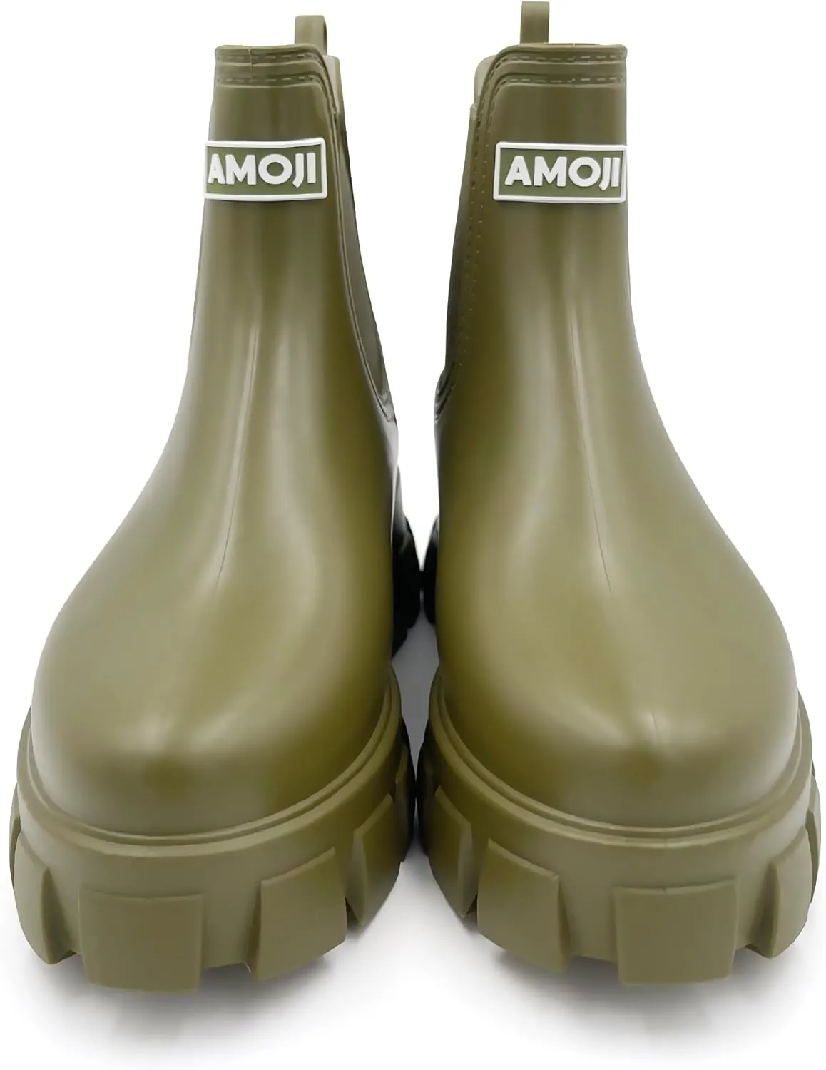 Amoji Unisex Ankle Chelsea Rain Platform Rubber Waterproof Boots 917