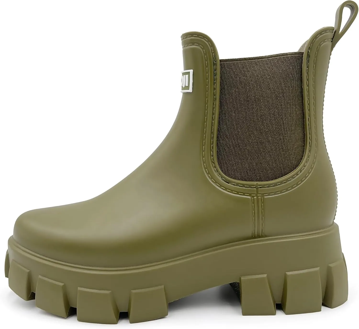 Amoji Unisex Ankle Chelsea Rain Platform Rubber Waterproof Boots 917