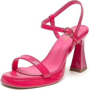 Amoji Women 4 Inches Heels Lady Platform Heeled Sandals Ankle Strap FZ323