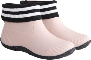 Ankle Rain Boots Women Knit Lined Mens Grounded Footwear Booties with Heel Non Slip Work Barefoot Shoes Mens Rain Boots Slip On Non-Slip Rubber Waterproof Men's Snow Boots