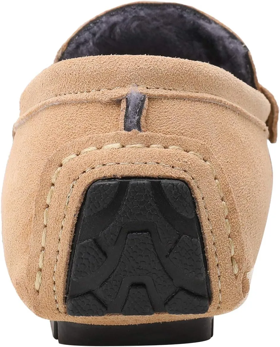 ANUFER Mens Elegant Buckle Loafers Comfort Suede Driving Shoes Stylish Moccasin Slippers