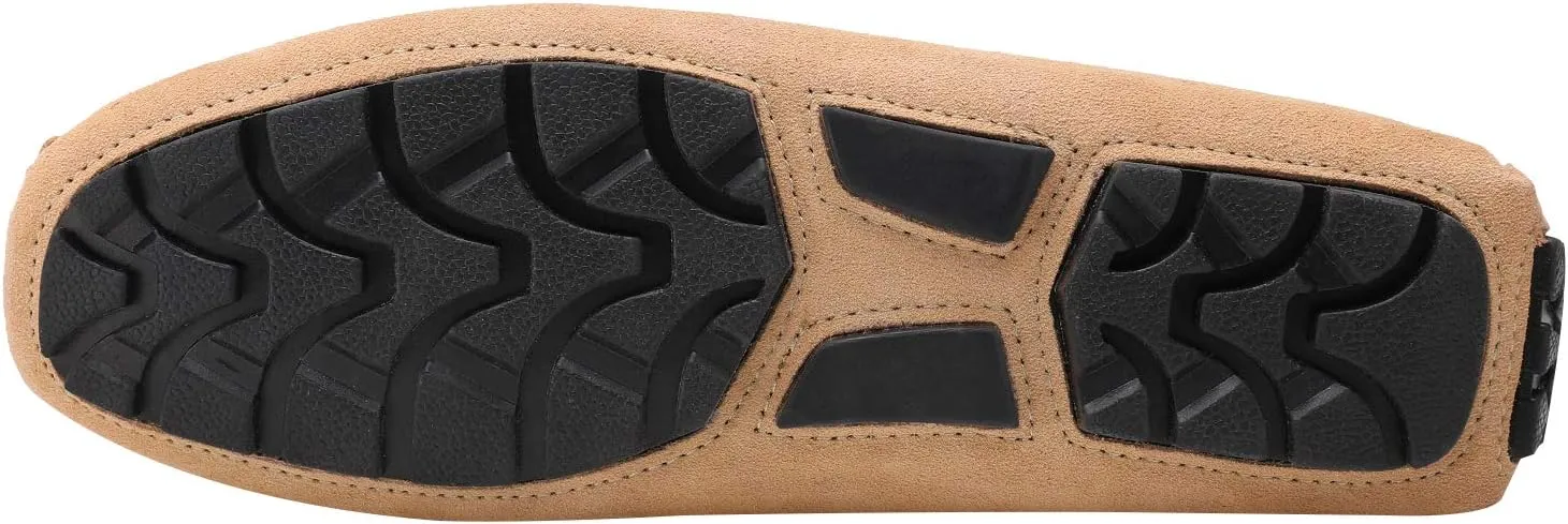 ANUFER Mens Elegant Buckle Loafers Comfort Suede Driving Shoes Stylish Moccasin Slippers