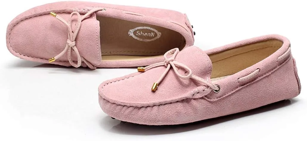 ANUFER Women's Classic Suede Penny Loafers Comfort Handmade Slipper Moccasins