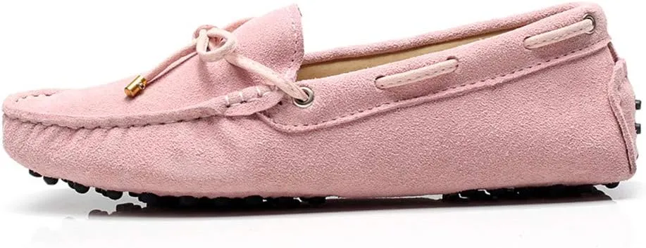 ANUFER Women's Classic Suede Penny Loafers Comfort Handmade Slipper Moccasins