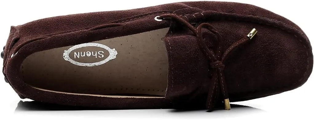 ANUFER Women's Classic Suede Penny Loafers Comfort Handmade Slipper Moccasins