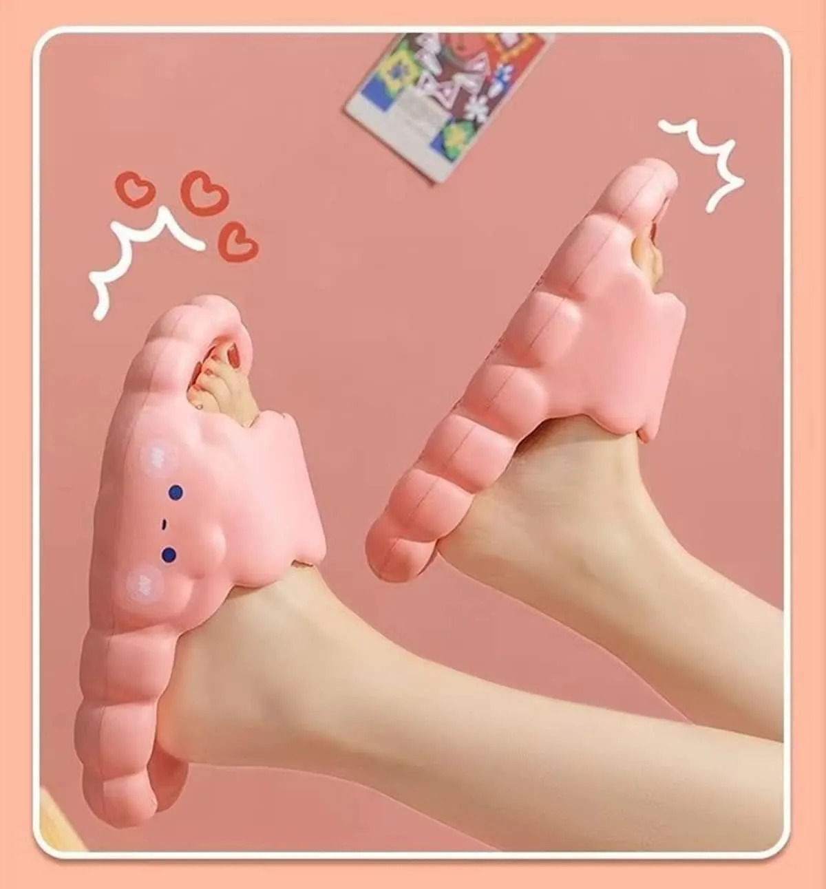 Aoakva Kawaii Cloud Design Slippers Kawaii Clogs Mules for Girls Women Summer Shower Slippers Non-Slip Beach Shoes EVA Soft Durable