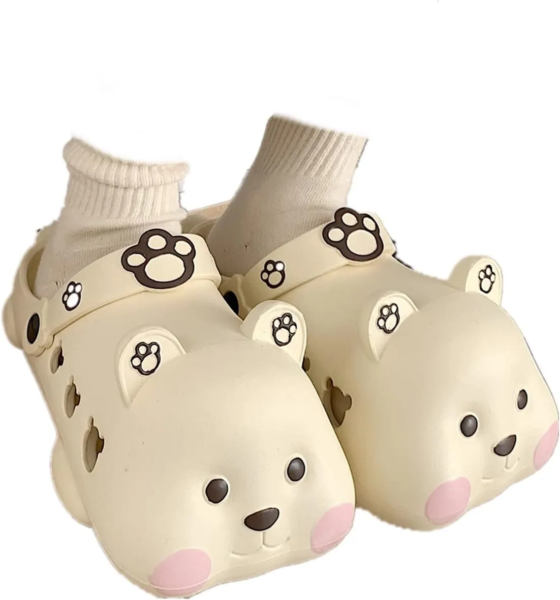 Aoakva Kawaii Slippers Kawaii Clogs Mules for Girls Women Cute Bear Summer Shower Slippers Non-Slip Beach Shoes EVA Soft Durable