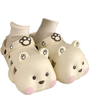 Aoakva Kawaii Slippers Kawaii Clogs Mules for Girls Women Cute Bear Summer Shower Slippers Non-Slip Beach Shoes EVA Soft Durable