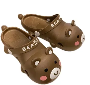 Aoakva Kawaii Slippers Kawaii Clogs Mules for Girls Women Cute Bear Summer Shower Slippers Non-Slip Beach Shoes PVC Soft Durable