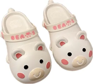 Aoakva Kawaii Slippers Kawaii Clogs Mules for Girls Women Cute Bunny Summer Shower Slippers Non-Slip Beach Shoes PVC Soft Durable