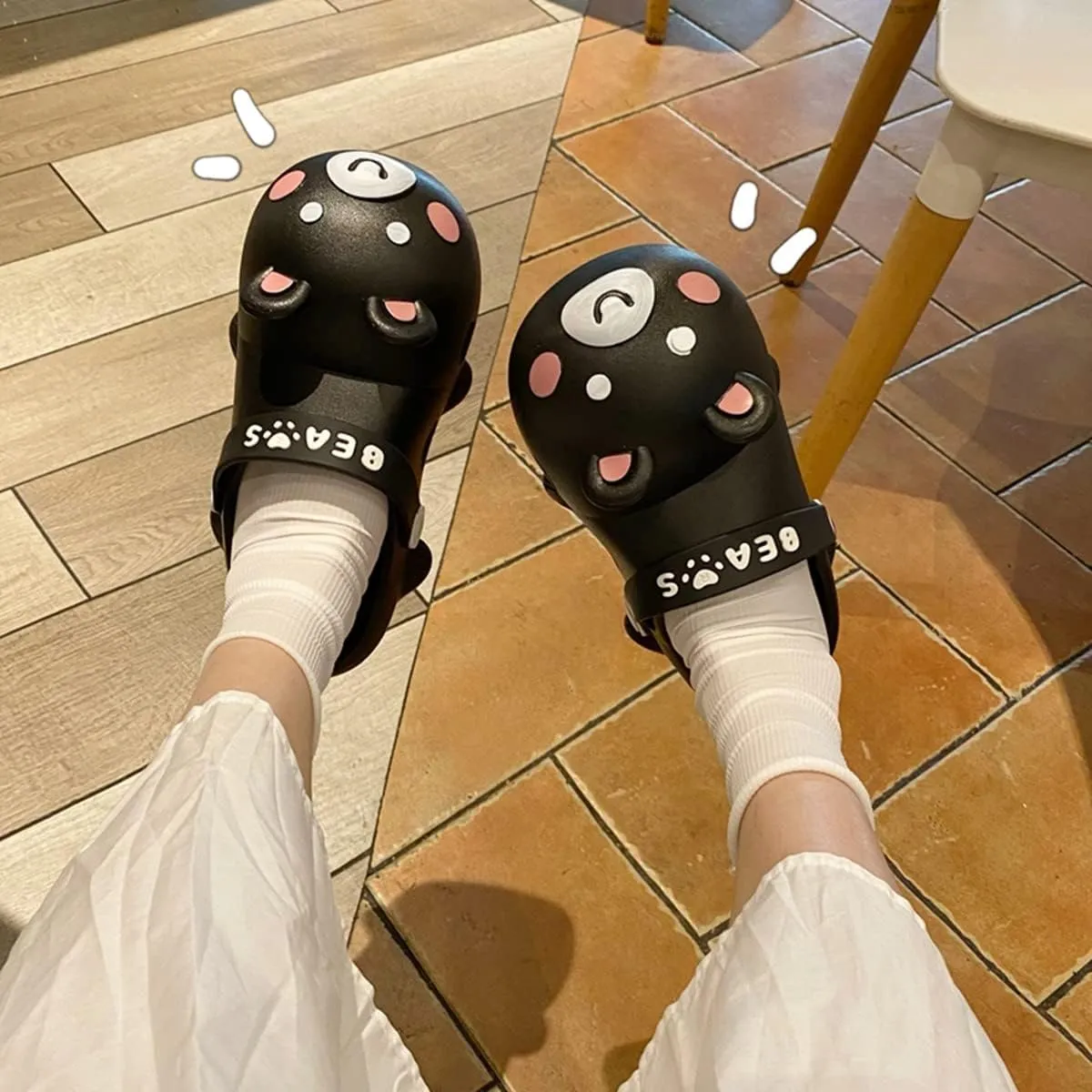 Aoakva Kawaii Slippers Kawaii Clogs Mules for Girls Women Cute Bunny Summer Shower Slippers Non-Slip Beach Shoes PVC Soft Durable
