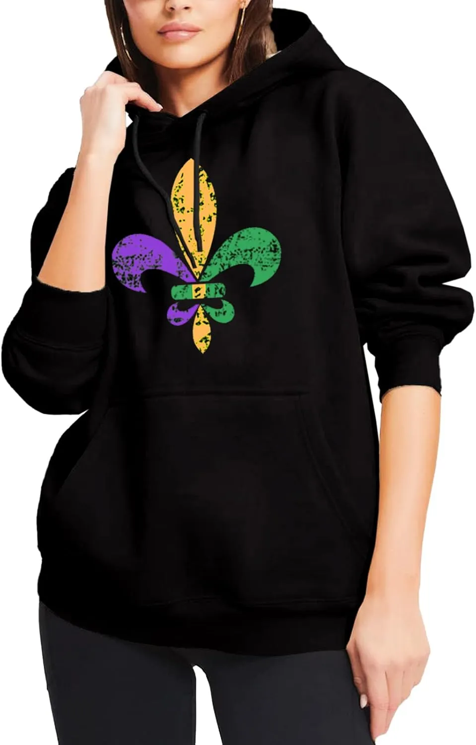 AOBUTE Mens Mardi Gras Hoodie Women St Patricks Sweatshirt Long Sleeve with Pocket