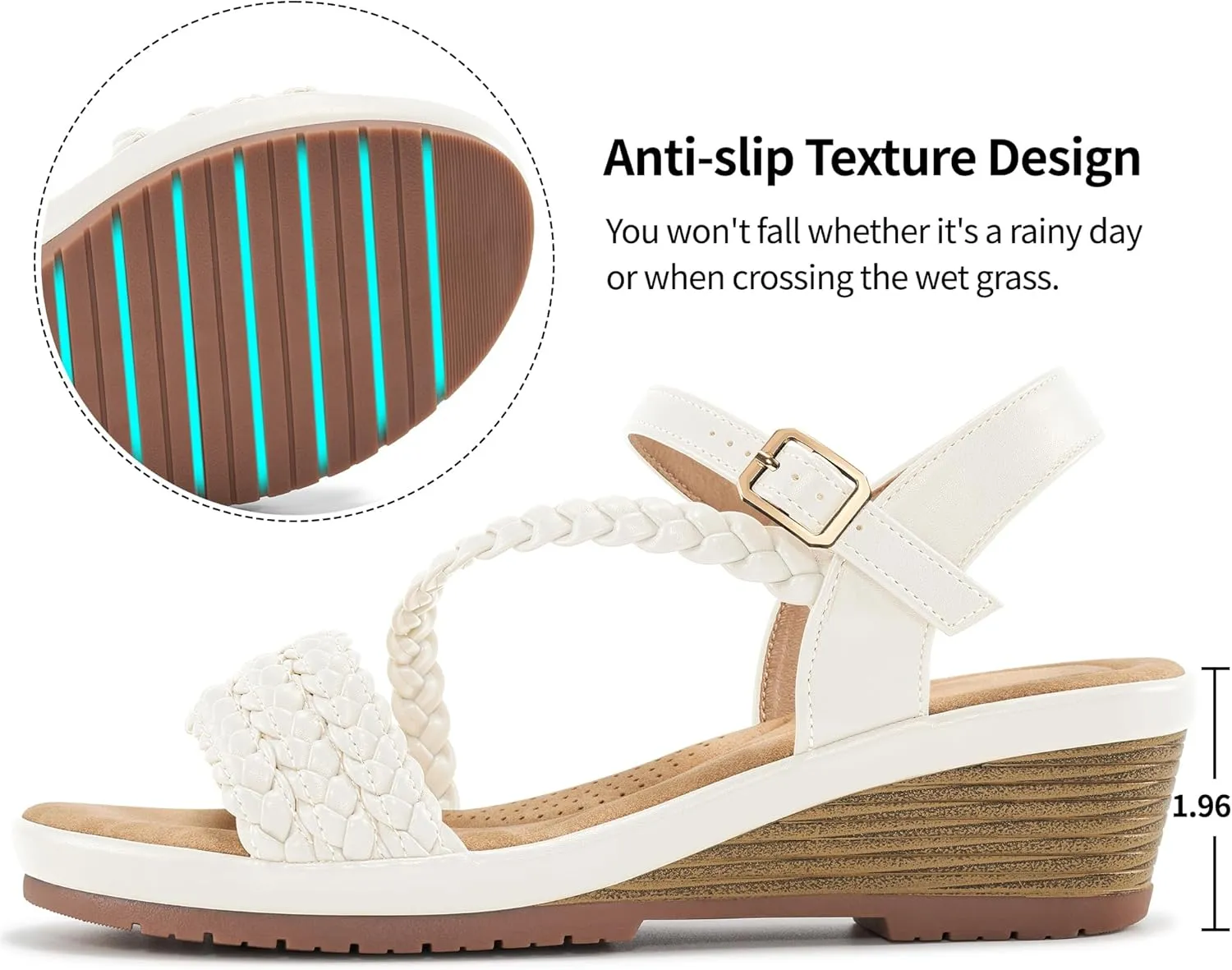 Aomigoct Wedge Sandals for Women Dressy: Comfortable Strappy Womens Platform Sandals - Casual Summer Wedding Walking Shoes