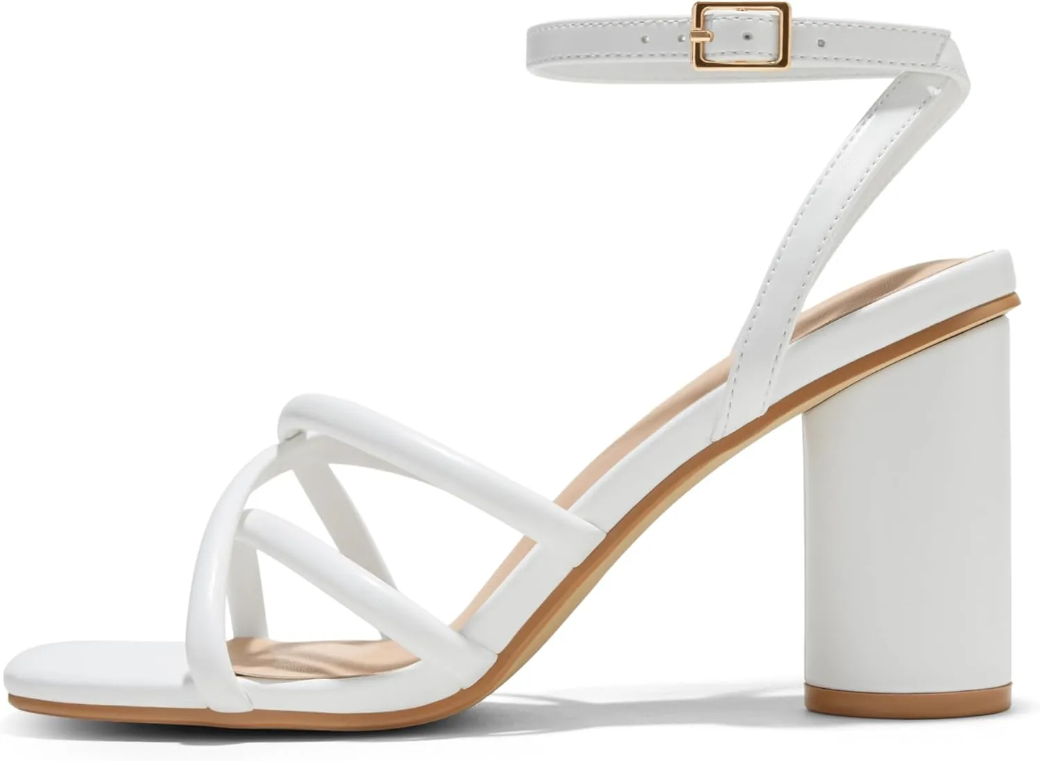 Arromic Women's Heeled Sandals - Chunky Block Heels, Strappy Square Open Toe Ankle Strap Dressy Party Wedding Prom Sandals for Women