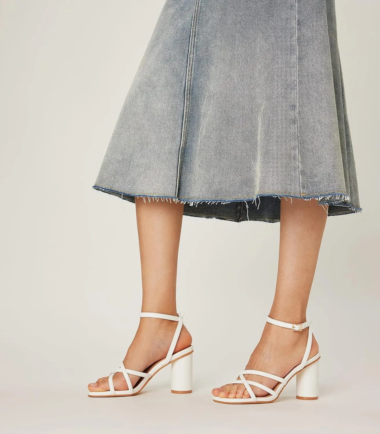 Arromic Women's Heeled Sandals - Chunky Block Heels, Strappy Square Open Toe Ankle Strap Dressy Party Wedding Prom Sandals for Women