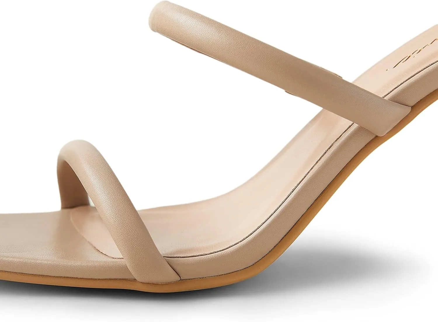 Arromic Women's Heeled Sandals Square Toe Two Strap Block Heels for Women Comfortable Strappy Heels Slip on Heeled Sandals for Women Dressy