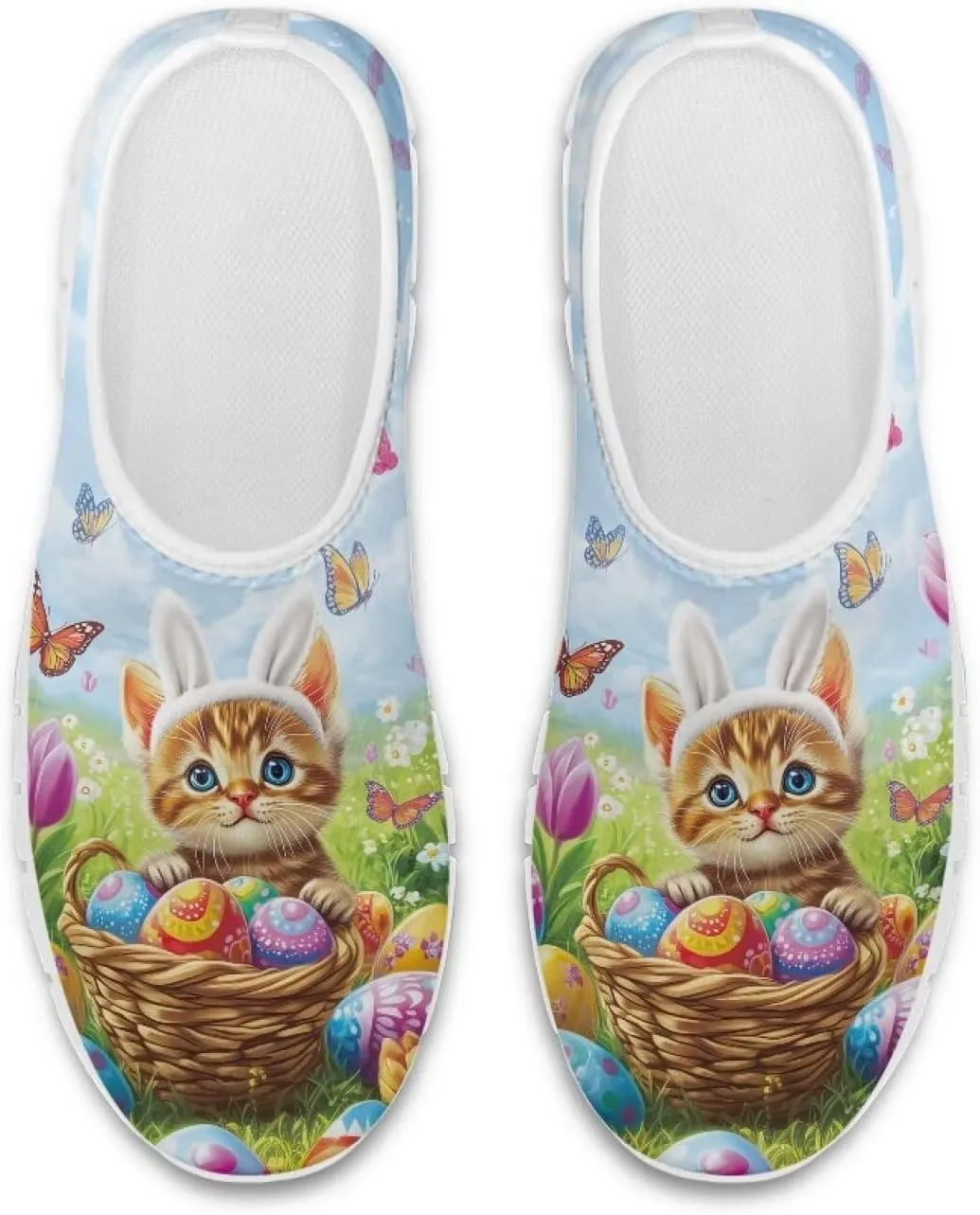 Art Painted Travel Shoes for Women Slip On Flat Casual Mesh Loafers Lightweight Comfort Fashion Sneaker for Ladies Festival Series US Size 5.5-11.5