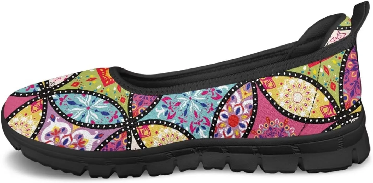 Art Travel Shoes for Women Slip On Casual Cozy Loafers Lightweight Comfort Fashion Sneaker for Women Holiday Shoes Print Series US Size 6-11