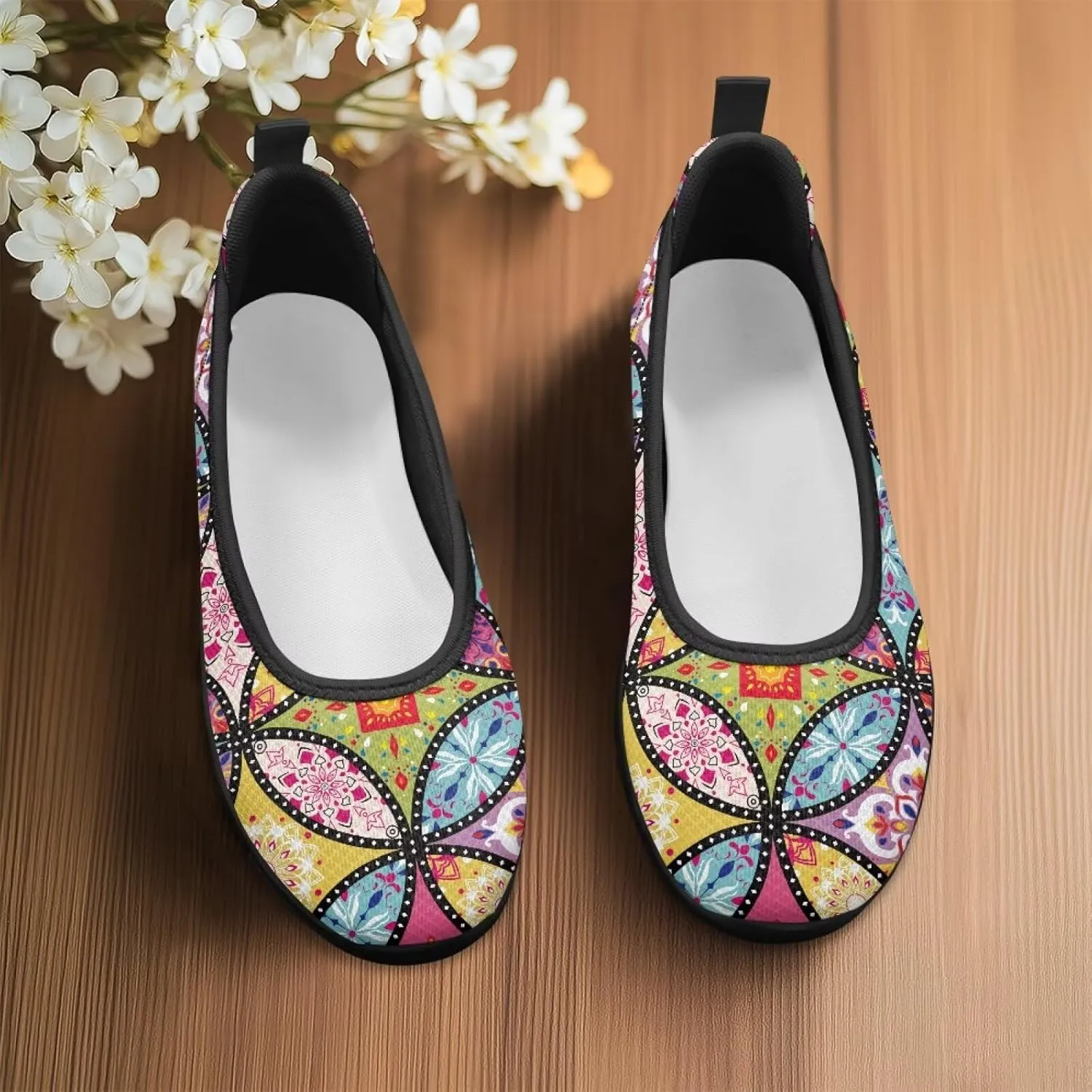 Art Travel Shoes for Women Slip On Casual Cozy Loafers Lightweight Comfort Fashion Sneaker for Women Holiday Shoes Print Series US Size 6-11