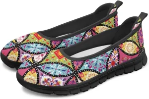 Art Travel Shoes for Women Slip On Casual Cozy Loafers Lightweight Comfort Fashion Sneaker for Women Holiday Shoes Print Series US Size 6-11