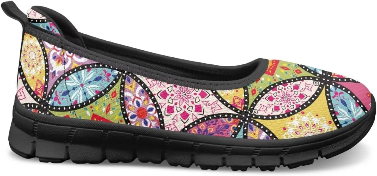 Art Travel Shoes for Women Slip On Casual Cozy Loafers Lightweight Comfort Fashion Sneaker for Women Holiday Shoes Print Series US Size 6-11