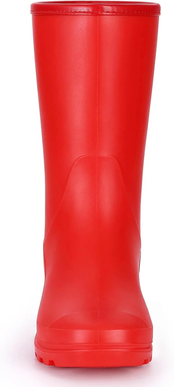Asgard Women's Mid Calf Rain Boots Waterproof Garden Shoes Slip on Rubber Boots