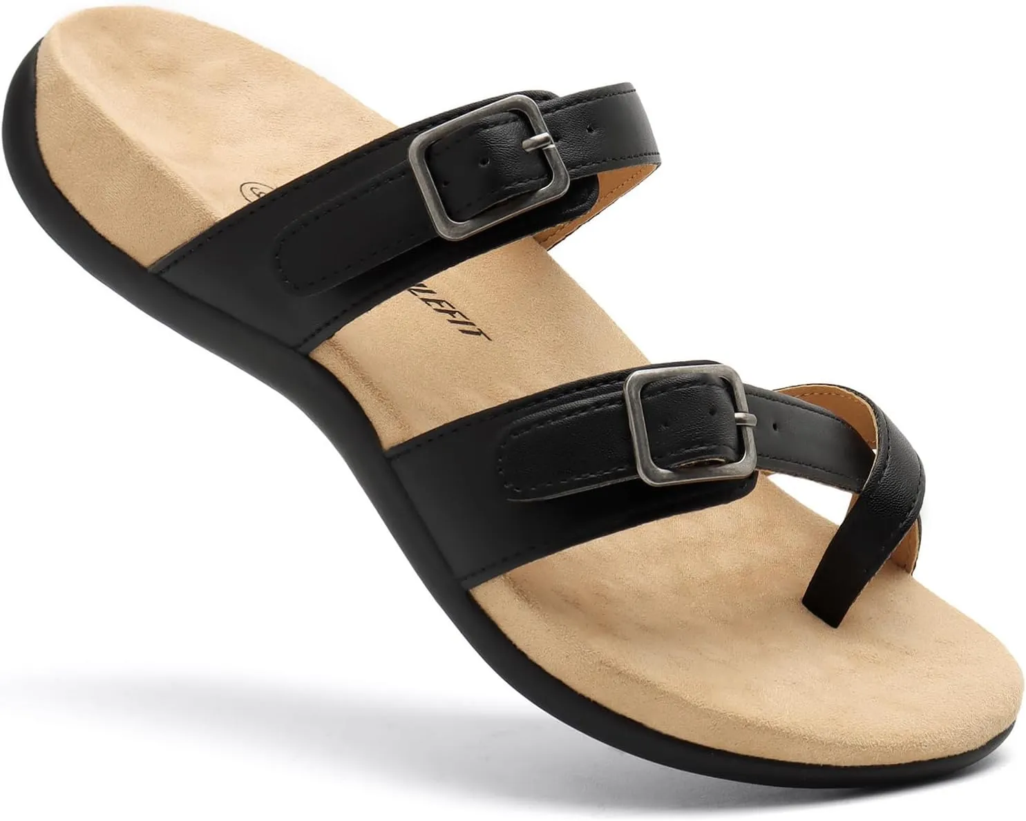 Athlefit Orthopedic Sandals for Women with Arch Support Adjustable Comfort Walking Orthotic Flip Flops