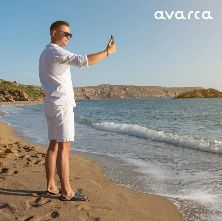 Avarca® Sandals for Men, Handmade Leather, Walking - Exclusively Made in Spain - Light weight, Casual, Minimalist, Outdoor, New Comfort Mens Slide Sandals, 100% Spanish Natural Genuine Leather,