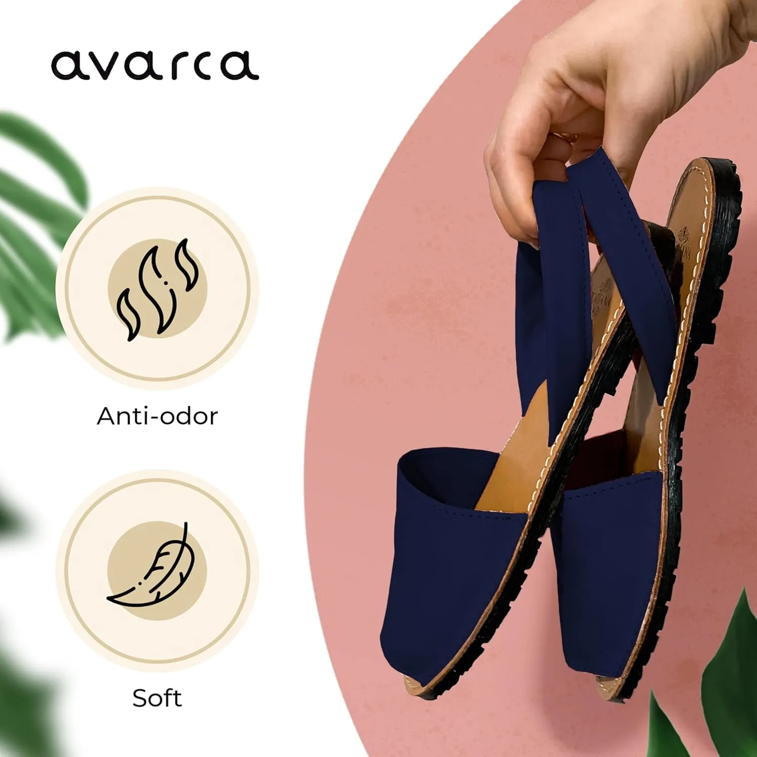 Avarca® Sandals for Men, Handmade Leather, Walking - Exclusively Made in Spain - Light weight, Casual, Minimalist, Outdoor, New Comfort Mens Slide Sandals, 100% Spanish Natural Genuine Leather,