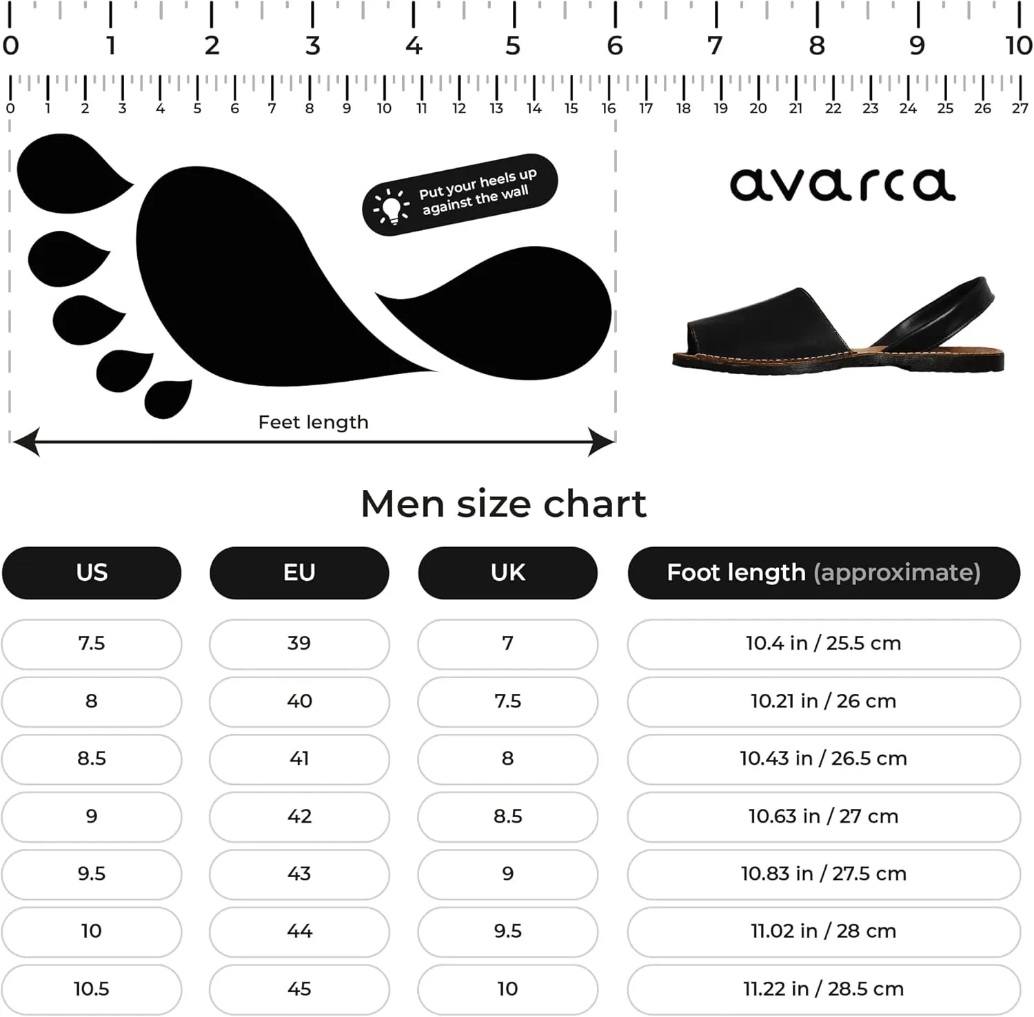 Avarca® Sandals for Men, Handmade Leather, Walking - Exclusively Made in Spain - Light weight, Casual, Minimalist, Outdoor, New Comfort Mens Slide Sandals, 100% Spanish Natural Genuine Leather,