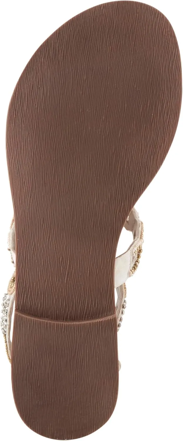 Azura Women's INERTIA Zipper Gladiator Sandals – Beaded Open Toe, Suede Footbed, Made in India