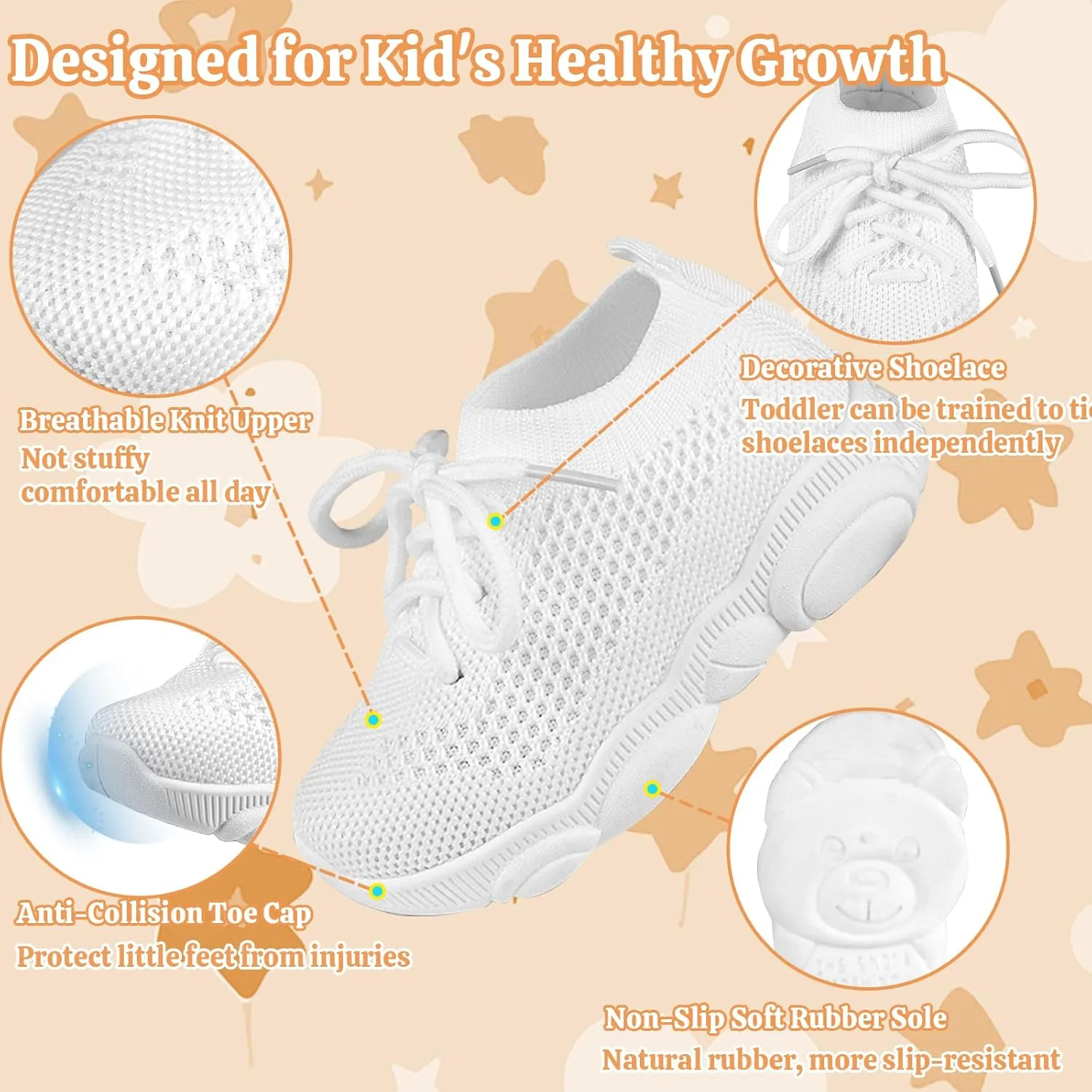 Baby Boy Girl First Walking Shoes Toddler Infant Mesh Sneakers Breathable Lightweight Non-slip Rubber Sole Summer