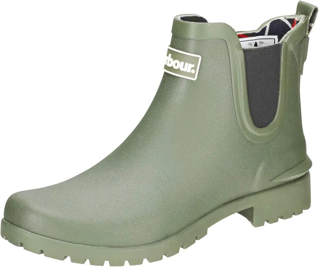 Barbour Womens Wilton Snow Wellingtons Chelsea Rubber Waterproof Boots - Olive - 5