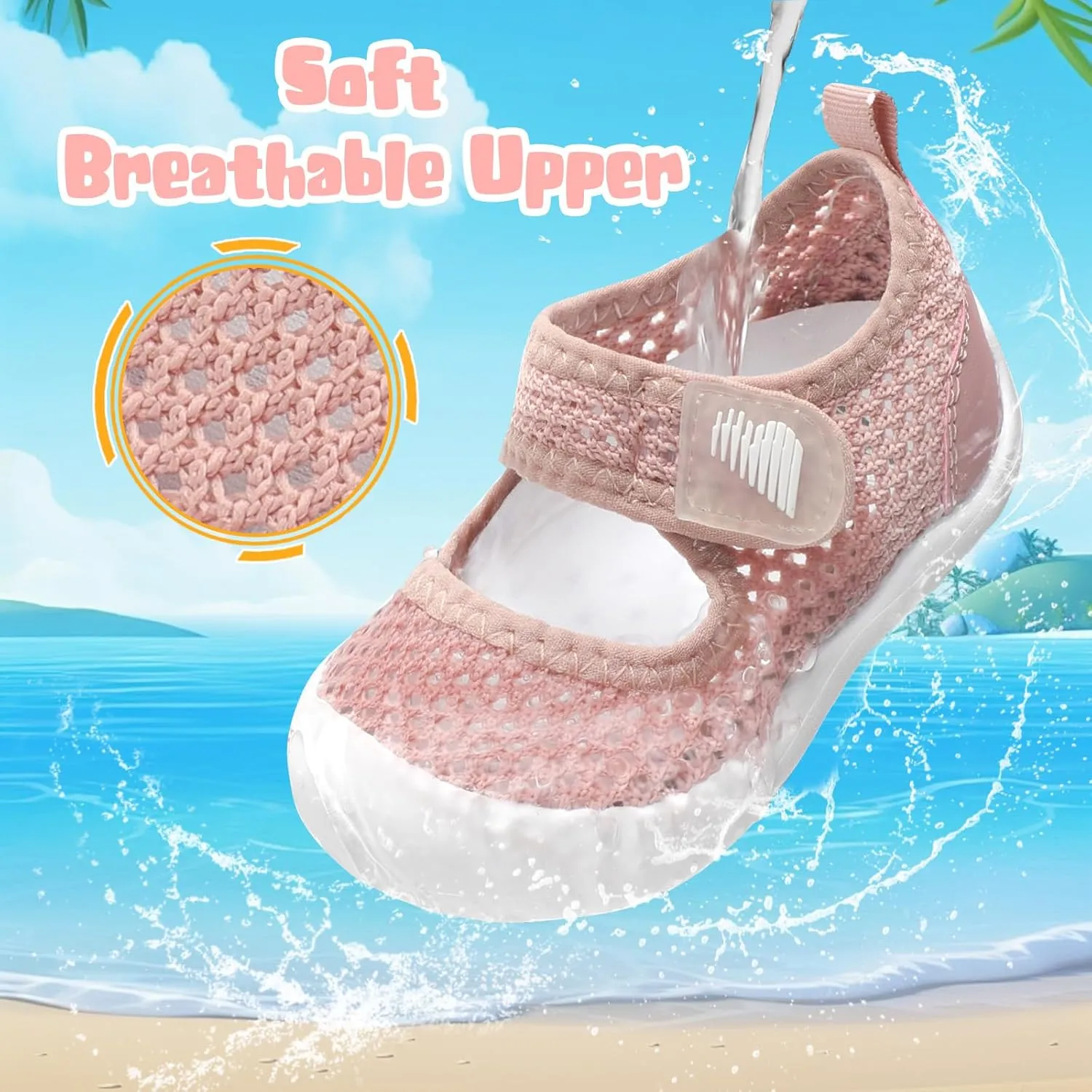 BARERUN Toddler Water Shoes Barefoot Water Shoes for Kids Baby Wide Aqua Socks with Arch Support Quick-Dry Breathable Boys Girls Sandals Walking Shoes for Beach Swim Pool Shoes