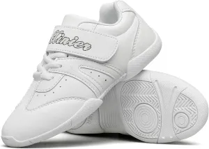 BAXINIER Girls White Cheerleading Shoes Lightweight Youth Competition Cheer Sneakers Kids Training Dance Tennis Shoes