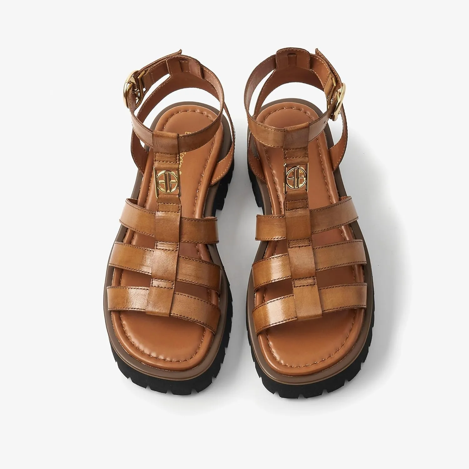 BEAU TODAY Women's Platform Fisherman Sandals, Chunky Gladiator Sandals for Women, Casual Open Toe Lightweight leather Sandals, Fashion Comfortable Dressy Sandals with Ankle Buckle