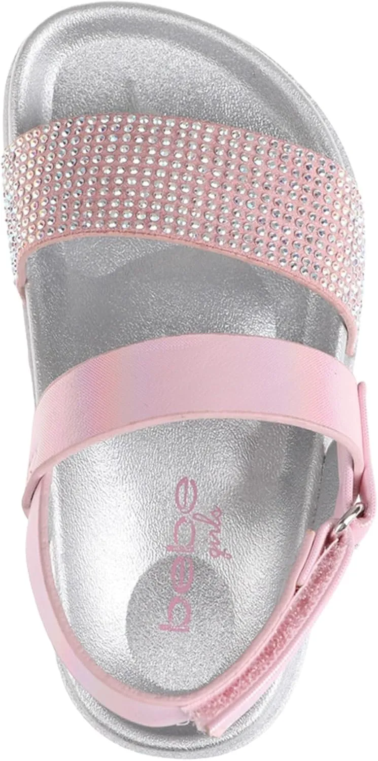 bebe Girls' Sandals - Cute and Sparkly Toddler Girls' Summer Shoes, Perfect Beach Sandals for Toddlers