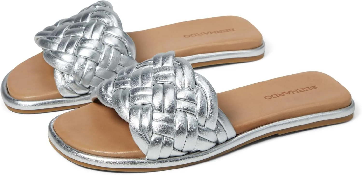 Bernardo Women's Troy Flat Sandals, Comfortable Chic Leather Slip-On
